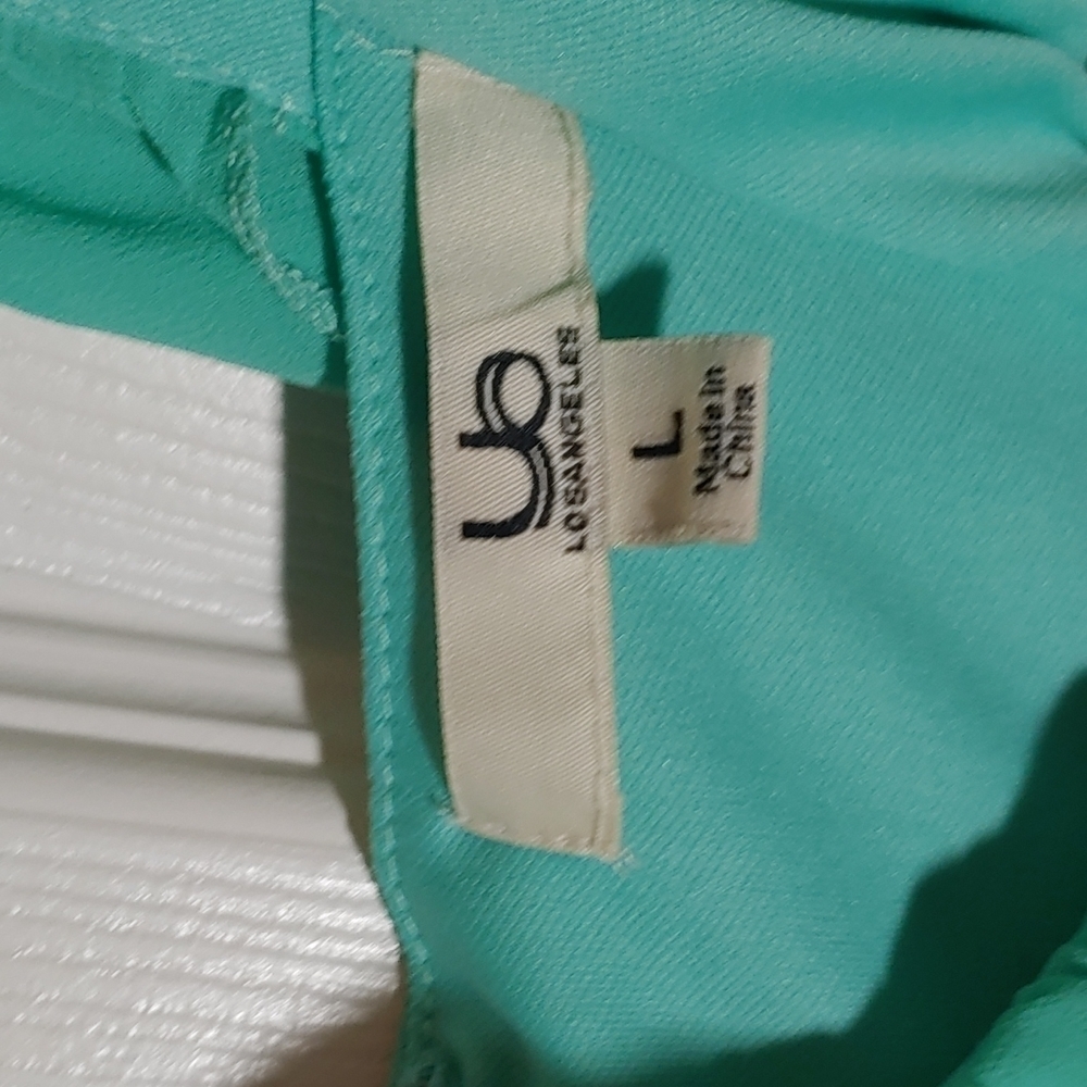 UO Los Angeles Seafoam Green Ruffle Sleeve Dress Size L - Picture 3 of 6